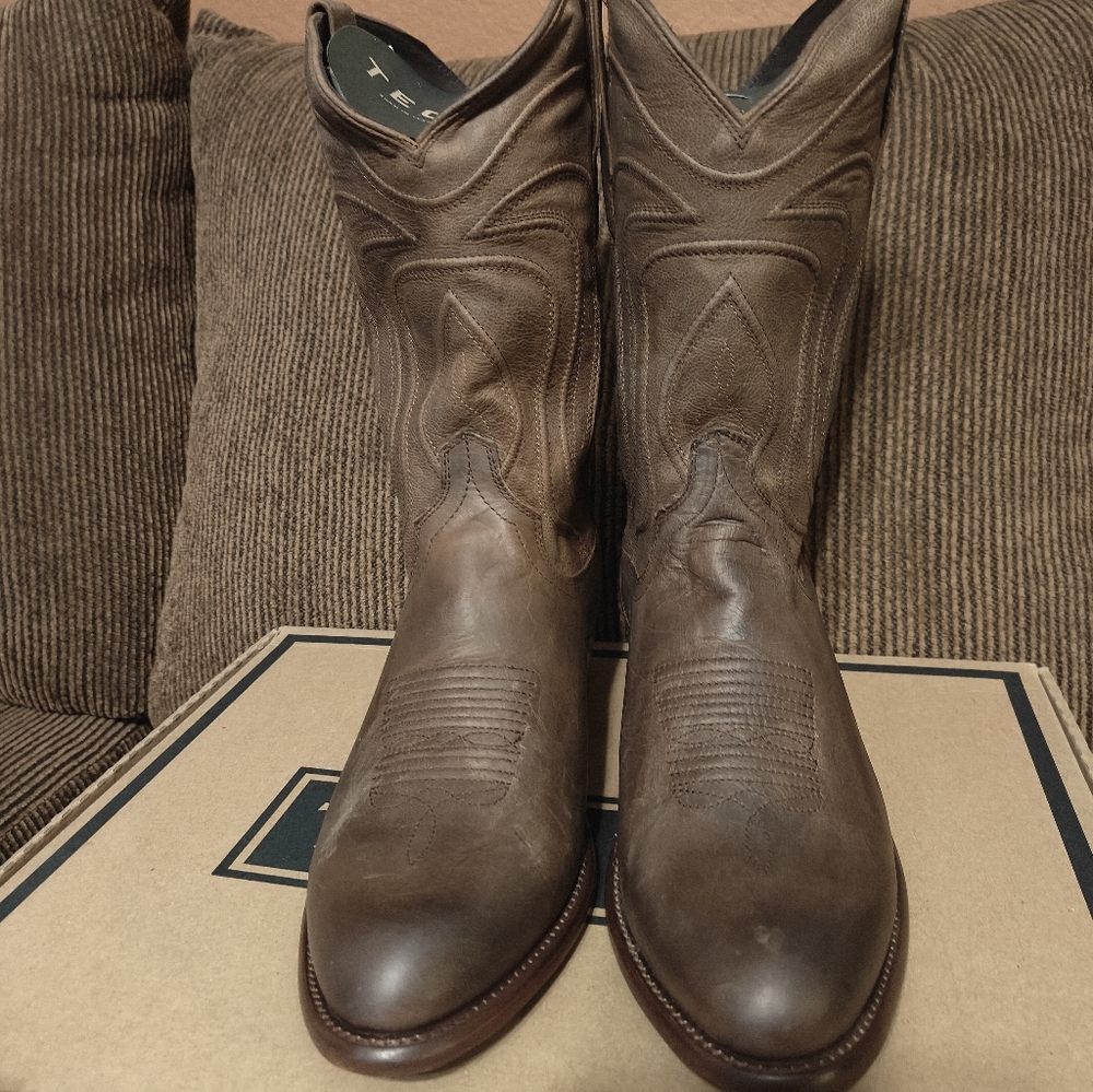 Tecovas The Cartwright Cafe Goat Cowboy Boots Genuine Leather Men's Size 11D NWT - Picture 4 of 9